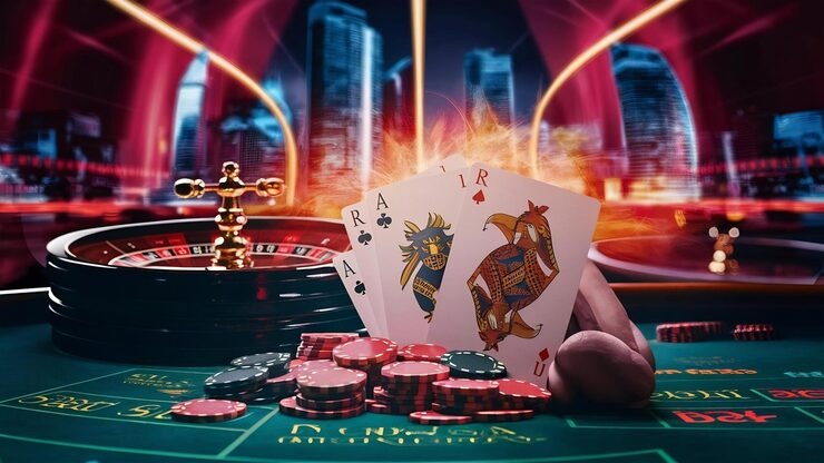 Live roulette table with croupier and multi-camera setup